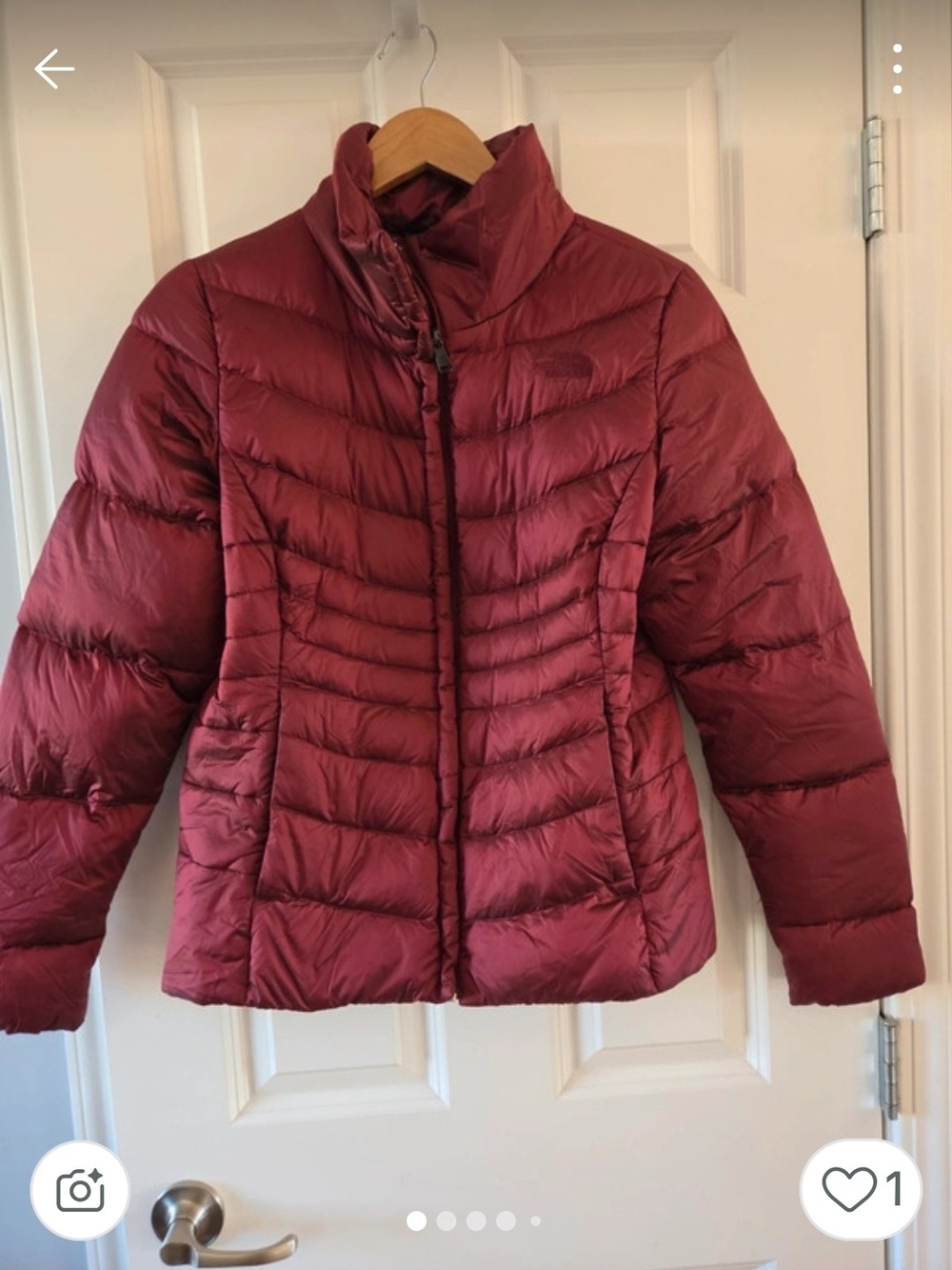 The North Face Women's Red Quilted Down Puffer Jacket